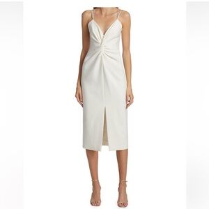 cinq a sept Melby twist front midi dress ivory size 0